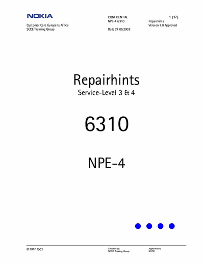 NOKIA 6310i Nokia 6310i repair manual (level 3 & 4)